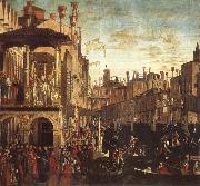 Vittore Carpaccio Cure of a possessed man through the patriarch of Grado oil painting artist